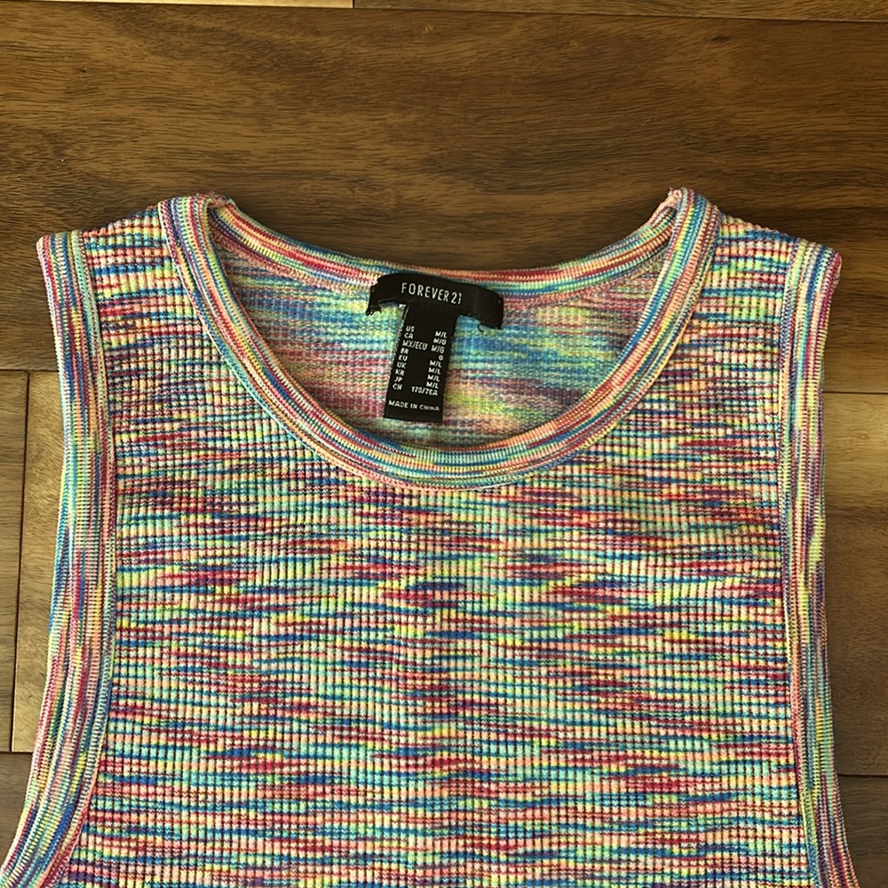Funky Rainbow Space-dye Tank Top size M/L EUC - Picture 3 of 6